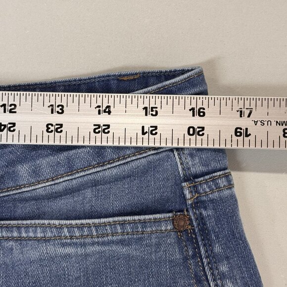 Soft Surroundings Jeans Womens 14 Blue Wide Leg Crop High Rise Medium Wash Denim - Picture 6 of 10